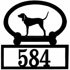 Sweeney Ridge Coon Hound Custom House Number Sign