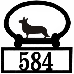 Sweeney Ridge Corgi Cardigan Custom House Number Sign
