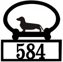 Sweeney Ridge Dachsund Custom House Number Sign