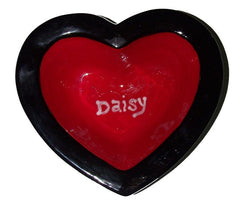 Personalized Heart Shaped Custom Message Dog Bowl