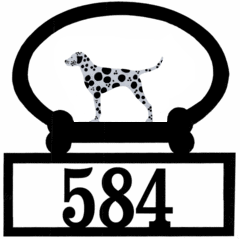 Sweeney Ridge Dalmatian Custom House Number Sign