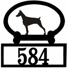 Sweeney Ridge Doberman Pinscher Custom House Number Sign