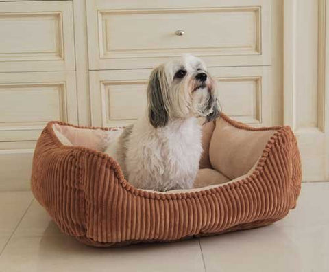 New York Dog Berkshire Corduroy Snuggle Bed - Orange