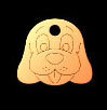 Red Dingo Brass Dog Face Shaped Dog ID Tag