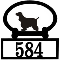 Sweeney Ridge English Cocker Spaniel Custom House Number Sign