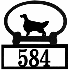 Sweeney Ridge English Setter Custom House Number Sign