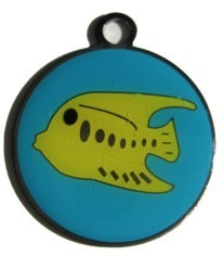Wagging Green Making Waves Dog ID Tag