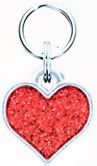 Rockin' Doggie Red Glitter Heart Dog Charm