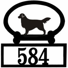 Sweeney Ridge Golden Retriever Custom House Number Sign