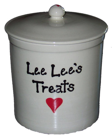 Personalized One Heart Custom Message Dog Treat Jar