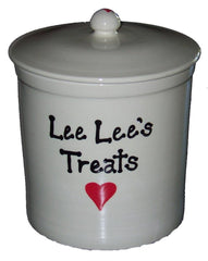 Personalized One Heart Custom Message Dog Treat Jar