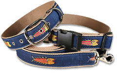 Belted Cow Blue Hopkins Fish Dog Collar