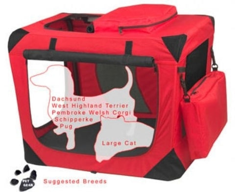 Pet Gear Red Small Deluxe Soft Dog Crate