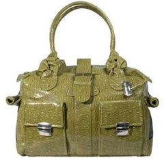 United K9s Knotted Buckle Dog Carrier - Green Faux Ostrich