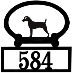 Sweeney Ridge Jack Russell Custom House Number Sign