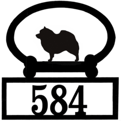 Sweeney Ridge Keeshond Custom House Number Sign