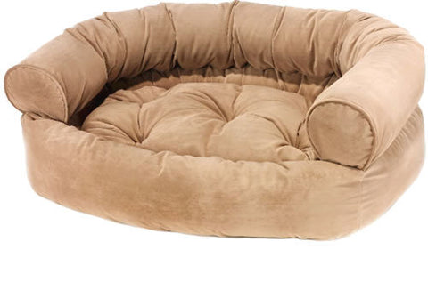 Bowsers Khaki Microvelvet Double Donut Dog Bed
