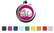 Red Dingo Stainless Steel Sleepy Kitty Cat ID Tag
