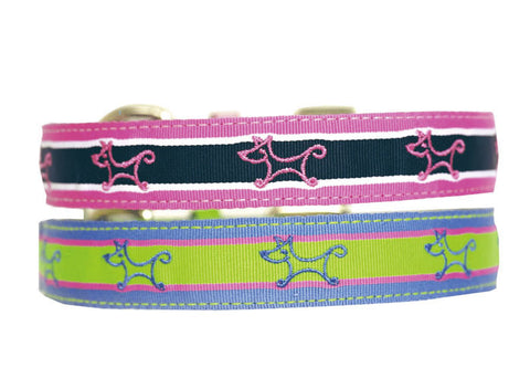 New York Dog Logo Ribbon Large Dog Collar (1 Inch)