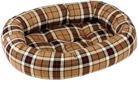 Bowsers London Plaid Cotton Donut Dog Bed