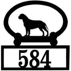 Sweeney Ridge Bull Mastiff Custom House Number Sign