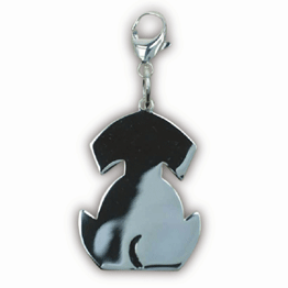 mhound Sterling Silver Dog Silhouette Dog ID Tag