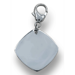 mhound Sterling Silver Diagonal Square Dog ID Tag