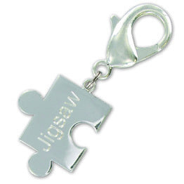 mhound Sterling Silver Puzzle Piece Dog Tag