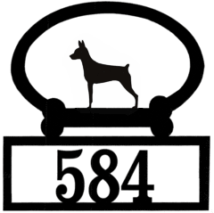 Sweeney Ridge Miniature Pinscher Custom House Number Sign