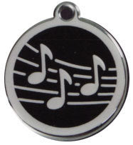 Red Dingo Stainless Steel & Enamel Music Notes Dog ID Tag