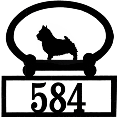 Sweeney Ridge Norwich Terrier Custom House Number Sign