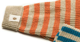 West Paw Orange Stripe Reknitz Dog Sweater