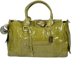 United K9s Padlock Dog Carrier - Green (Faux Ostrich)
