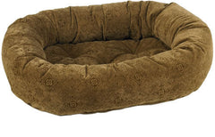 Bowsers Pecan Filigree Microvelvet Donut Dog Bed