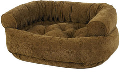 Bowsers Pecan Filigree Microvelvet Double Donut Dog Bed