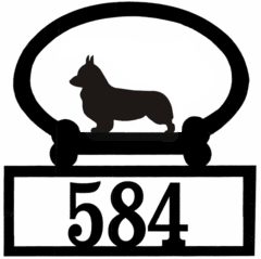 Sweeney Ridge Corgi Pembroke Custom House Number Sign