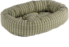 Bowsers Pesto Plaid Cotton Donut Dog Bed