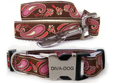 Diva Dog Pink Boho Dog Collar