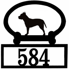 Sweeney Ridge Pit Bull Terrier Custom House Number Sign