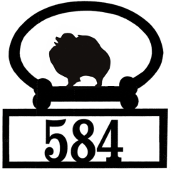 Sweeney Ridge Pomeranian Custom House Number Sign