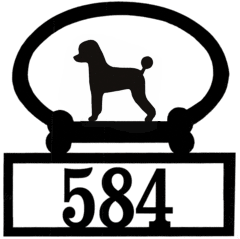 Sweeney Ridge Poodle (Pet Clip) Custom House Number Sign