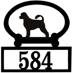 Sweeney Ridge Portuguese Water Dog Custom House Number Sign