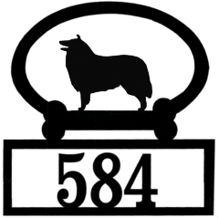 Sweeney Ridge Rough Collie Custom House Number Sign