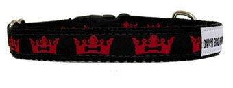 Owen & Olivia Red Crowns On Black Dog Collar