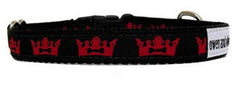 Owen & Olivia Red Crowns On Black Dog Collar
