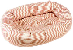 Bowsers Red Ticking Cotton Donut Dog Bed