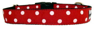 Owen & Olivia Red & White Dots Dog Collar
