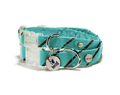 Mascot Old School Repp Tidal Blue & Brown Dog Collar
