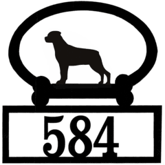 Sweeney Ridge Rottweiler Custom House Number Sign