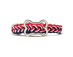 Mascot Sailor's Knot Solids Red/White/Blue Dog Collar
